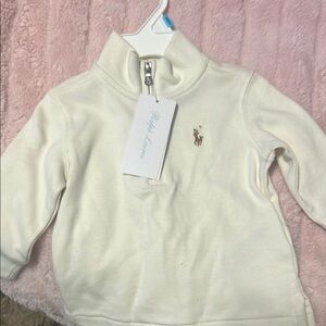 Ralph Lauren Ivory Quarter-Zip Sweater